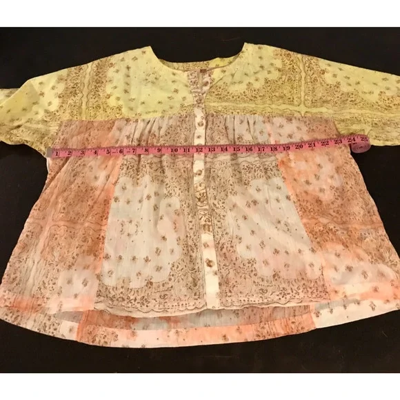 Anthropologie Pilcro The Tavi Women's Batik Print Blouse - Size Medium - Picture 7 of 12